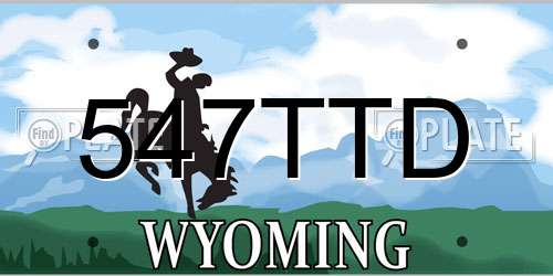 547TTD Wyoming License Plate