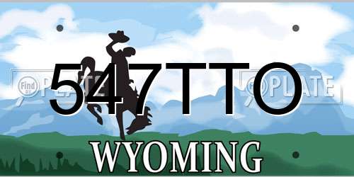 547TTO Wyoming License Plate
