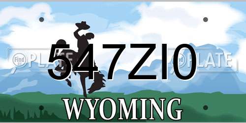 547ZI0 Wyoming License Plate