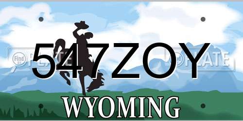 547ZOY Wyoming License Plate