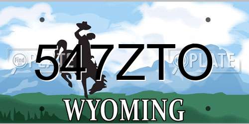 547ZTO Wyoming License Plate