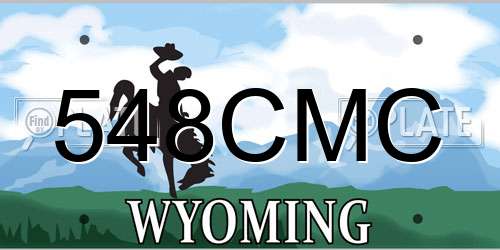 548CMC Wyoming License Plate