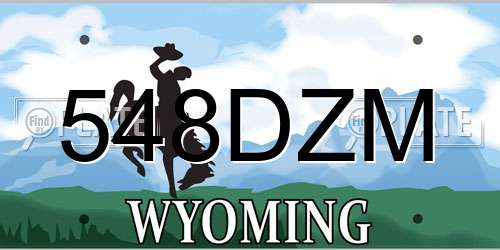 548DZM Wyoming License Plate