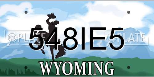 548IE5 Wyoming License Plate