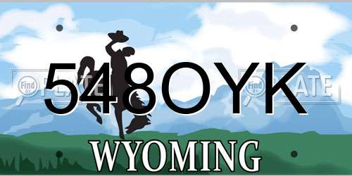 548OYK Wyoming License Plate