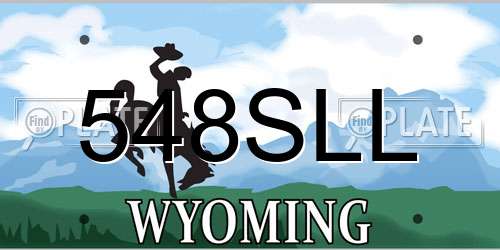 548SLL Wyoming License Plate