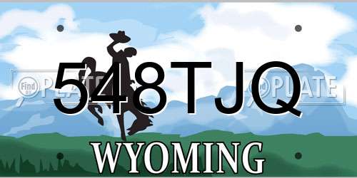 548TJQ Wyoming License Plate