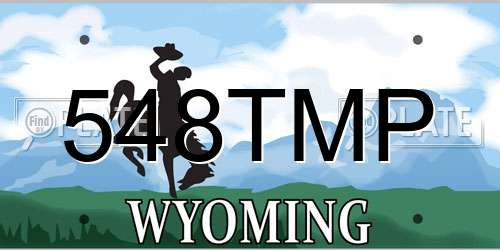 548TMP Wyoming License Plate