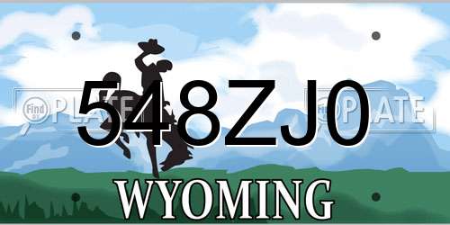 548ZJ0 Wyoming License Plate