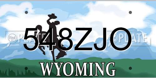 548ZJO Wyoming License Plate