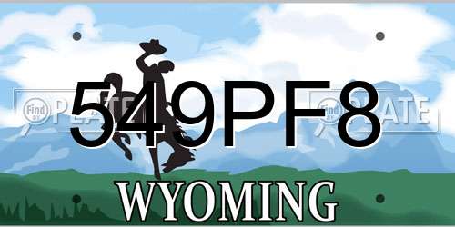 549PF8 Wyoming License Plate