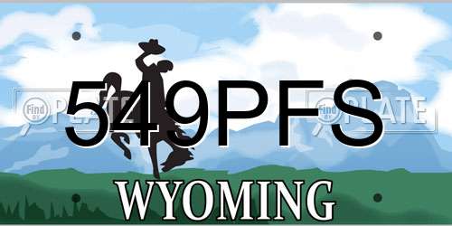 549PFS Wyoming License Plate