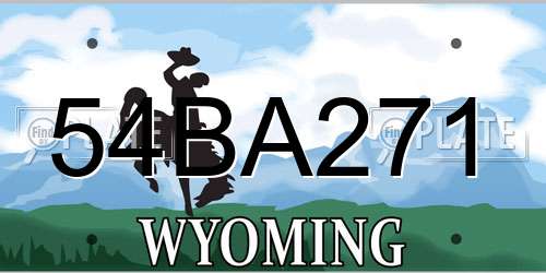 54BA271 Wyoming License Plate