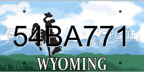 54BA771 Wyoming License Plate