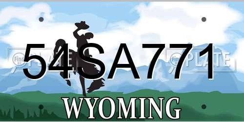 54SA771 Wyoming License Plate