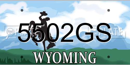 5502GS Wyoming License Plate