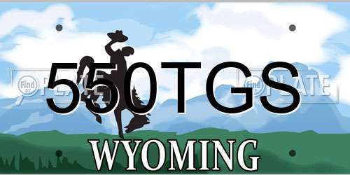 550TGS Wyoming License Plate