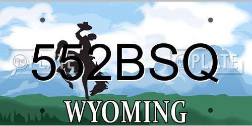 552BSQ Wyoming License Plate