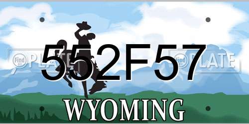 552F57 Wyoming License Plate