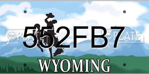 552FB7 Wyoming License Plate