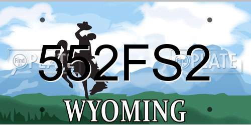 552FS2 Wyoming License Plate