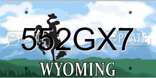 552GX7 Wyoming License Plate