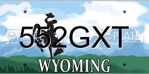 552GXT Wyoming License Plate
