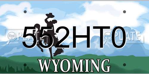 552HT0 Wyoming License Plate