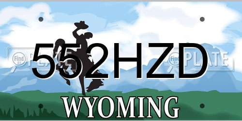552HZD Wyoming License Plate