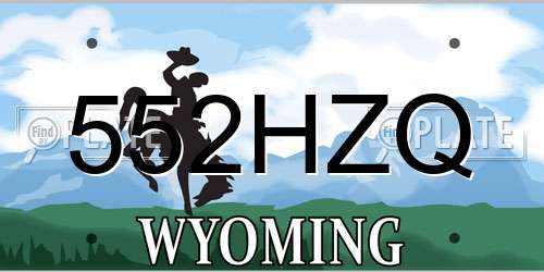 552HZQ Wyoming License Plate