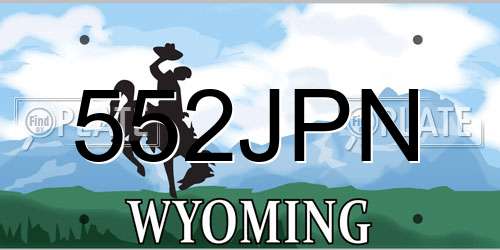 552JPN Wyoming License Plate