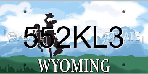 552KL3 Wyoming License Plate