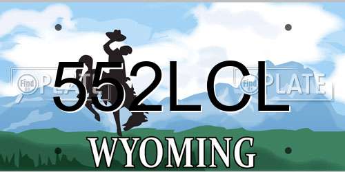 552LCL Wyoming License Plate