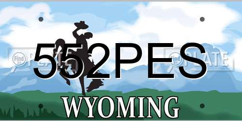 552PES Wyoming License Plate