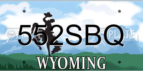 552SBQ Wyoming License Plate