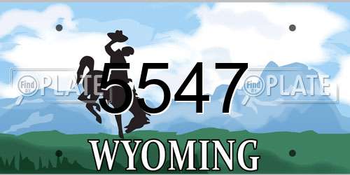5547 Wyoming License Plate