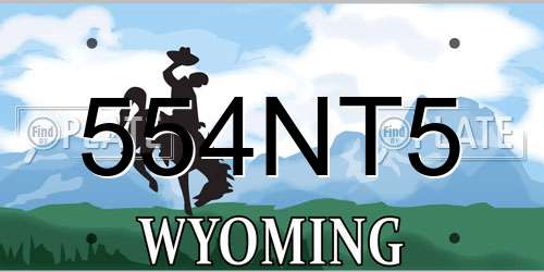 554NT5 Wyoming License Plate