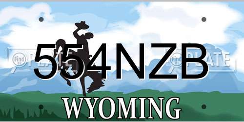 554NZB Wyoming License Plate