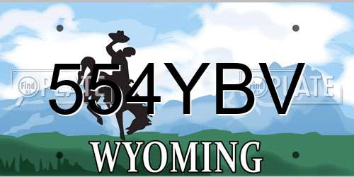 554YBV Wyoming License Plate