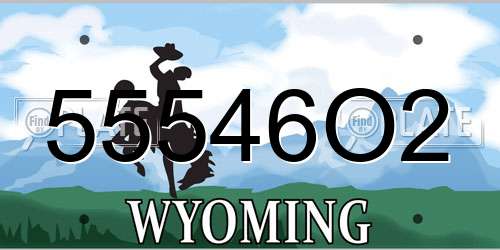 55546O2 Wyoming License Plate