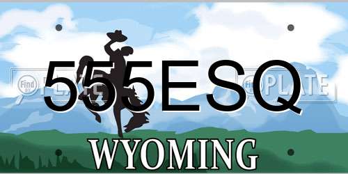 555ESQ Wyoming License Plate