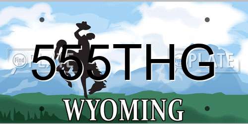 555THG Wyoming License Plate
