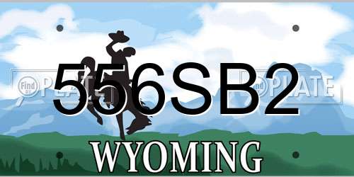 556SB2 Wyoming License Plate