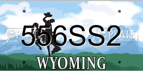 556SS2 Wyoming License Plate