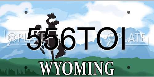 556TOI Wyoming License Plate