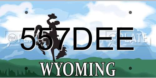 557DEE Wyoming License Plate