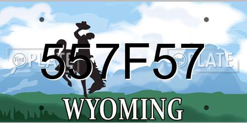 557F57 Wyoming License Plate