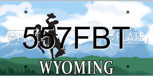 557FBT Wyoming License Plate
