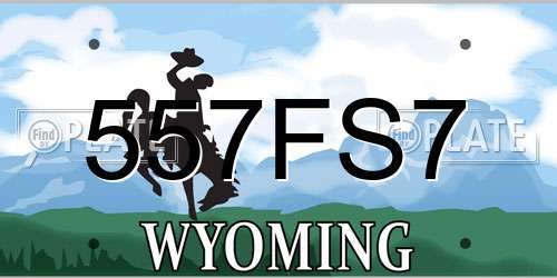 557FS7 Wyoming License Plate