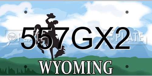 557GX2 Wyoming License Plate